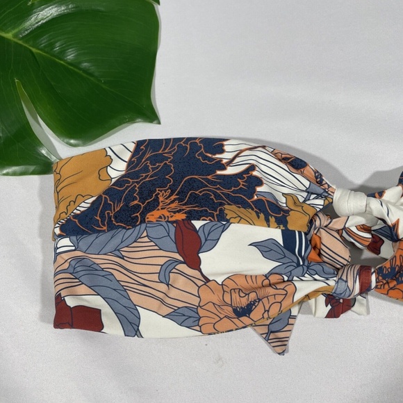 NEW‎ O'Neill [ Medium ] Corinna Floral Print Knot Bandeau Bikini Top - Picture 5 of 12